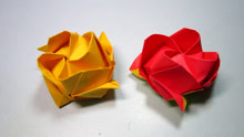一张纸折简单的川崎玫瑰花