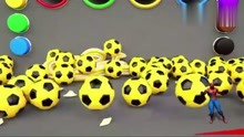 启蒙儿童色彩认知：软糖带出的鸡蛋中藏着很多不同颜色足球