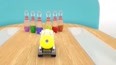 彩色工程车保龄球游戏