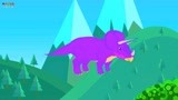 恐龙世界 侏罗纪世界紫色三角龙拼图 学习恐龙知识