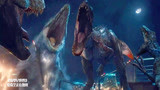 侏罗纪世界：沧龙一跃而起，一口吞了暴虐龙，不愧是恐龙霸主！