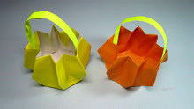 简单的手工折纸南瓜篮子