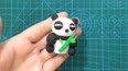 做手工-手工黏土爱吃竹子的熊猫