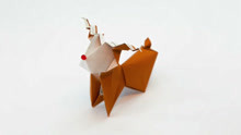 圣诞驯鹿的折纸方法2