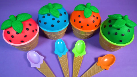 第37集  草莓形状的彩泥玩具 儿童认识多种颜色: 草莓形状的彩泥玩具