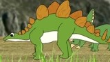 恐龙世界 剑龙和三角龙都在一起吃草，真是太危险了！