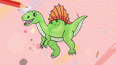 恐龙涂色长帆龙棘龙鳄龙