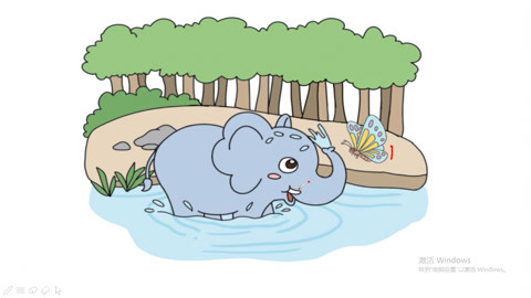 大象怎么洗澡,有几种理解方式: 看图写话,大象洗澡