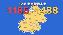 北京疫情动态地图：12月8日新增本土确诊1185例、无症状1488例