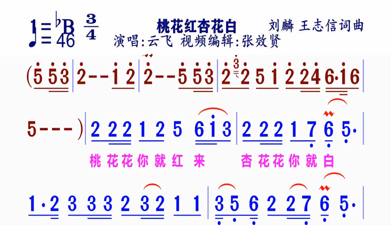 桃花红杏花白刘麟图片